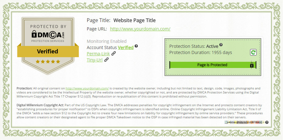 DMCA Certificate Badges